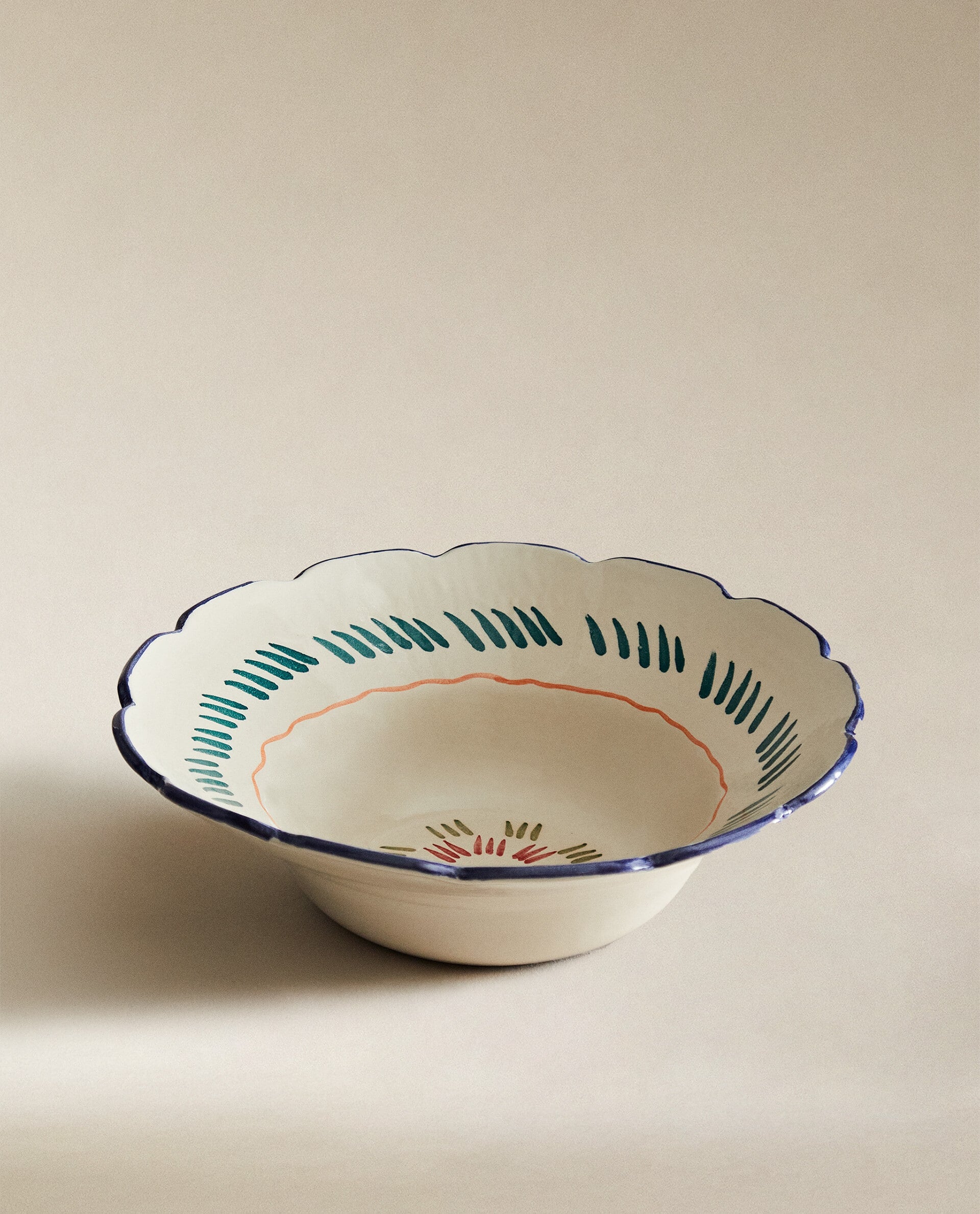 CERAMIC FLORAL SALAD BOWL