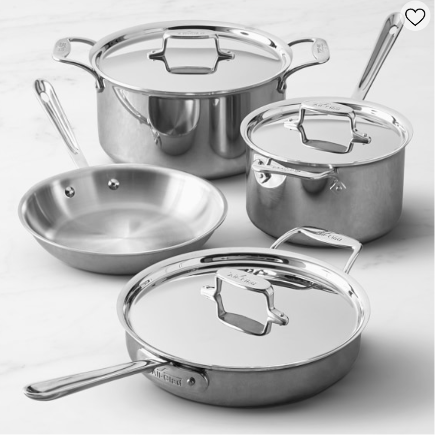 All-Clad d5 Stainless-Steel 7-Piece Cookware Set