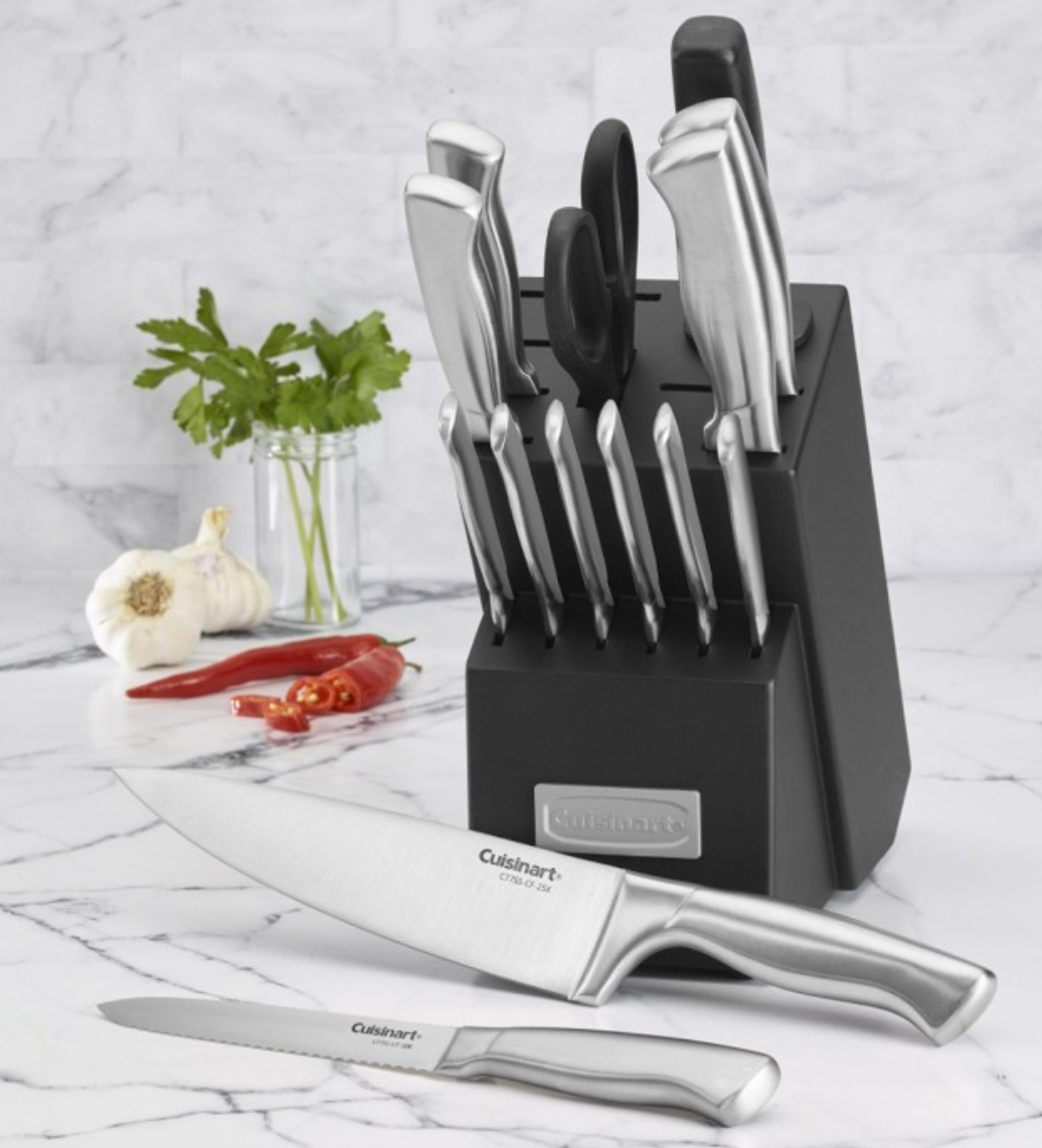Cuisinart Stainless Steel Hollow Handle Knives, Set of 15