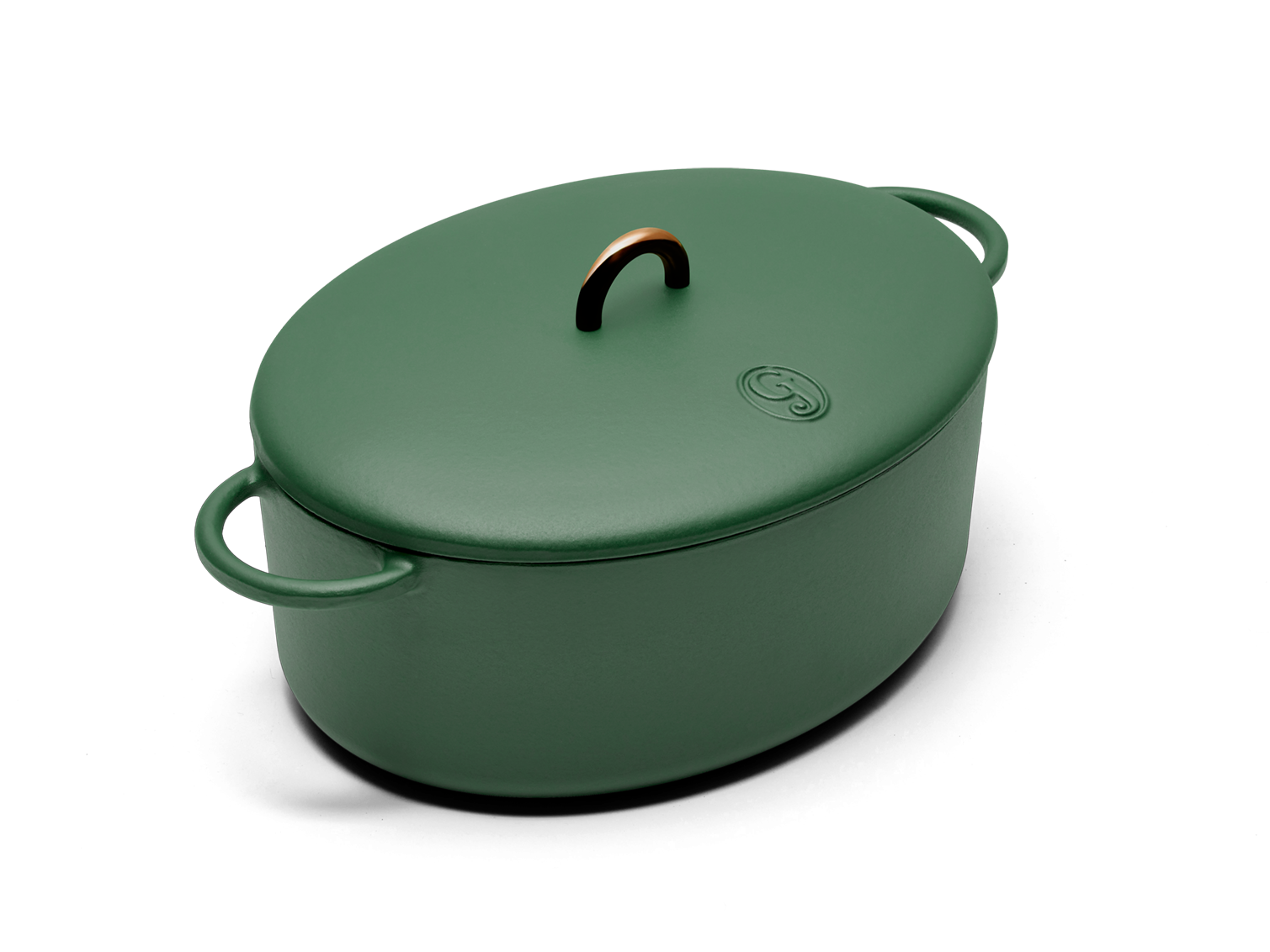 Enameled cast-iron Dutch oven in broccoli green - main