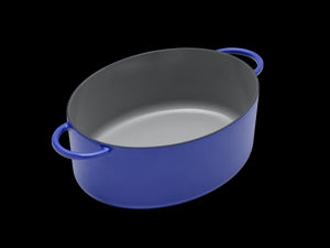 Enameled cast-iron Dutch oven in blueberry blue - no lid