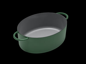 Enameled cast-iron Dutch oven in broccoli green - no lid