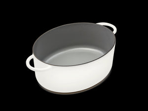 Enameled cast-iron Dutch oven in salt white - no lid