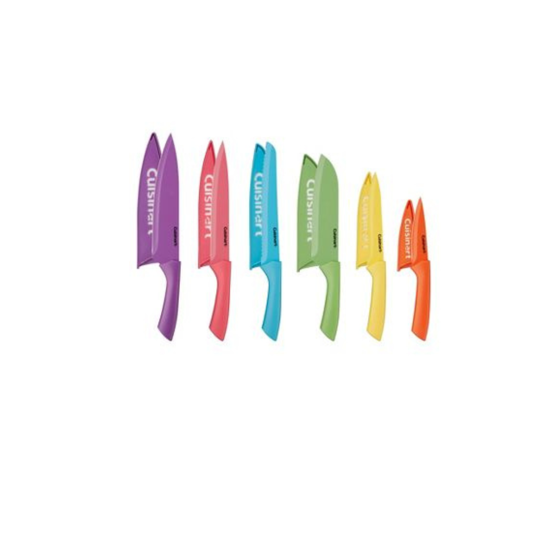 Cuisinart Advantage 12pc Ceramic-Coated Color Knife Set With Blade Guards- C55-12PRC2