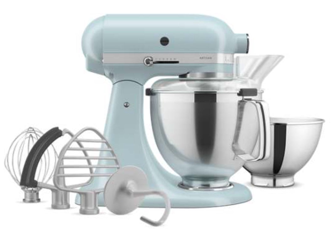 Artisan® Series Tilt-Head Stand Mixer with Premium Accessory Pack, Mineral Water Blue