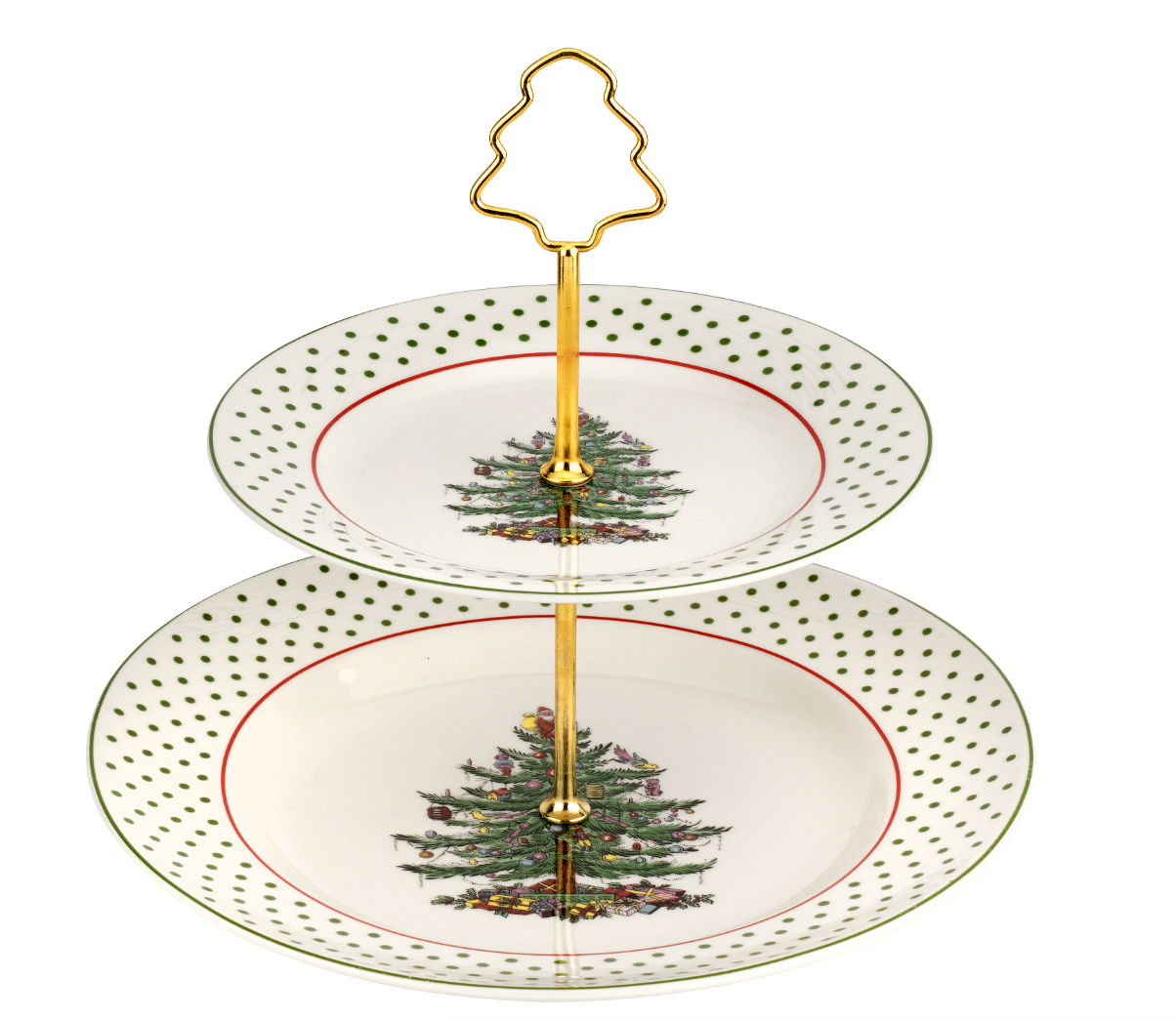 Christmas Tree Polka Dot 2 Tiered Server