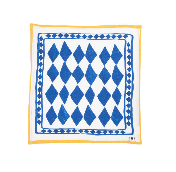 Blue Diamond Linen Napkins (Set of 4)