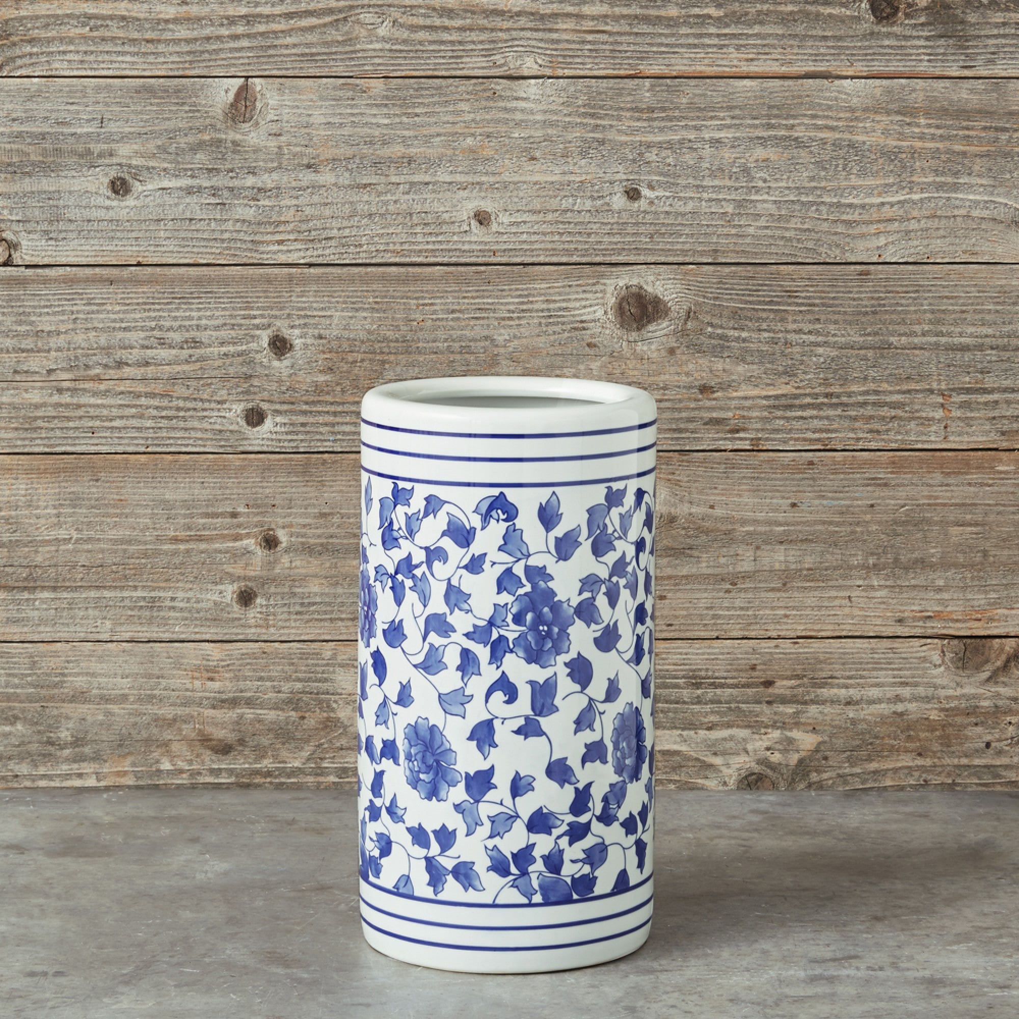 Blue & White Ceramic Umbrella Stand