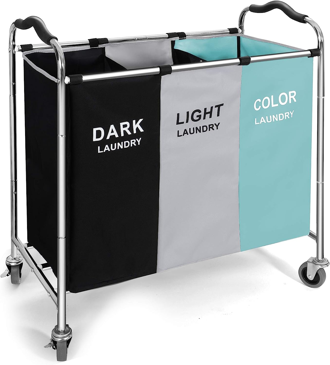 240L Laundry Hamper, Large Blanket Storage Basket Sorter 3 Section Bag Organizer for Dirty Clothes - Toys - Towel,16 X 30 X 35 inch Heavy Duty Laundry Cart Baskets (Green)