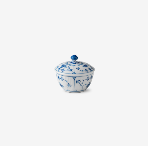 Blue Fluted Plain - Sugar Bowl with Lid 15 cl