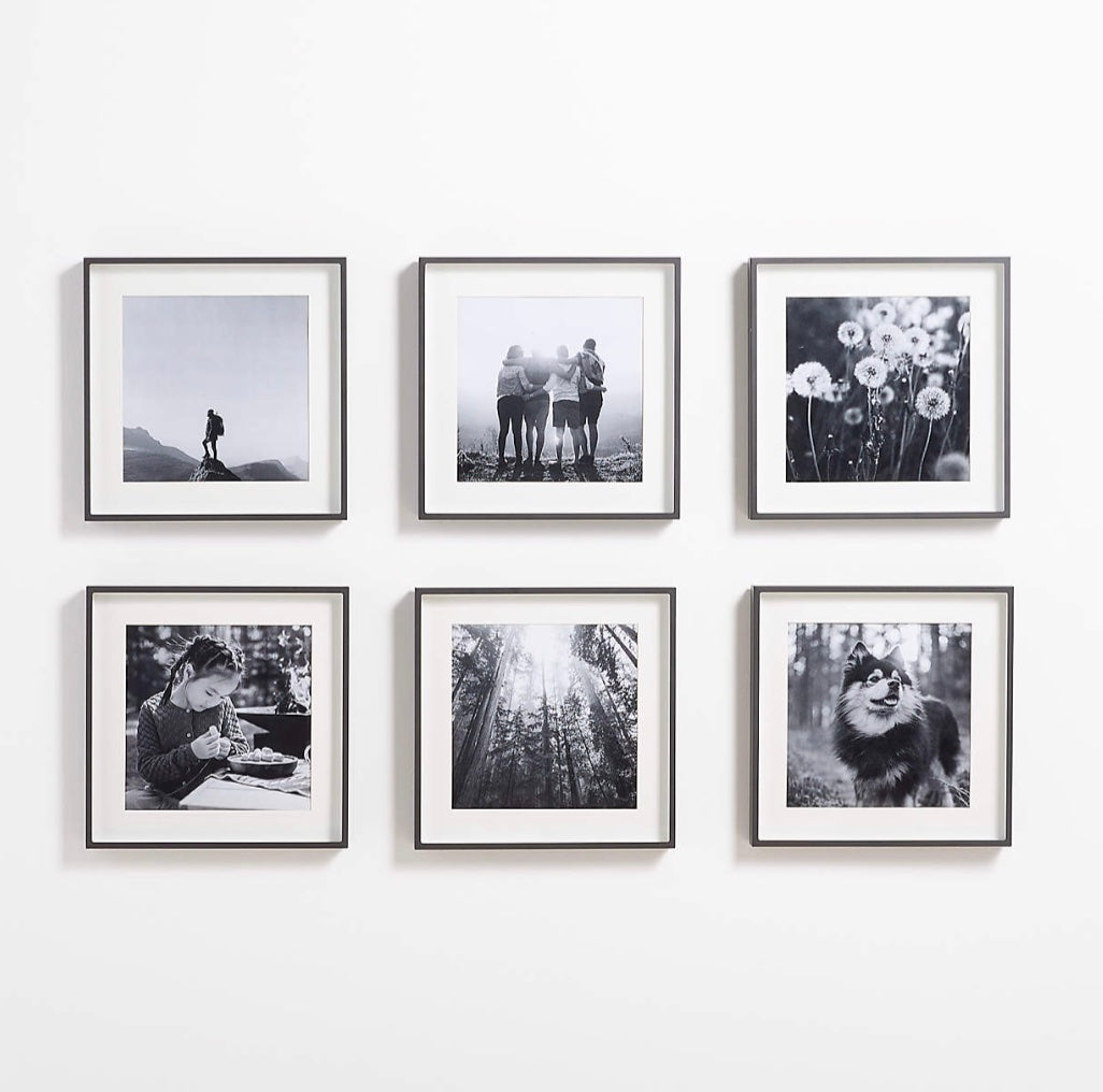 6-Piece Brushed Black 11x11 Gallery Wall Frame Set