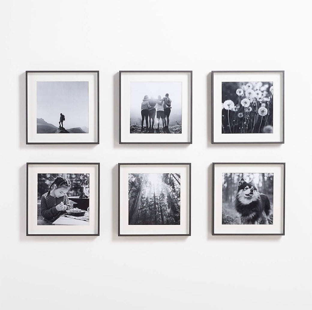 6-Piece Brushed Black 11x11 Gallery Wall Frame Set