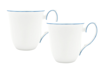 Amelie Set of Two Mugs with a Royal Blue rim