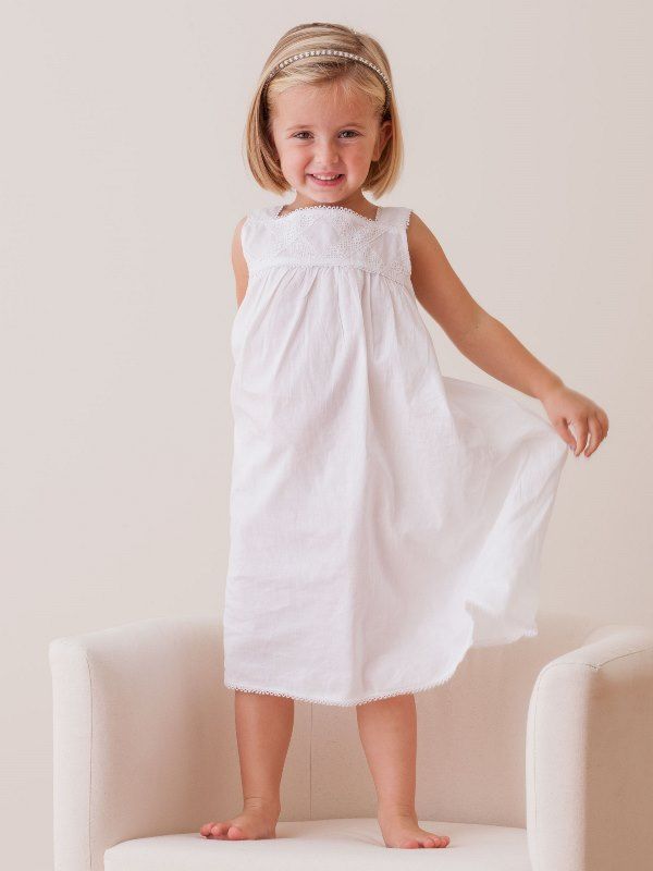 Chelsea White Cotton Dress for Girls