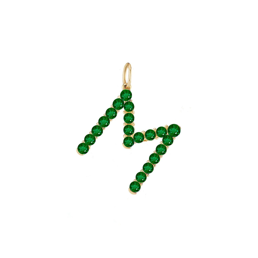 Confetti Emerald Letter Pendant