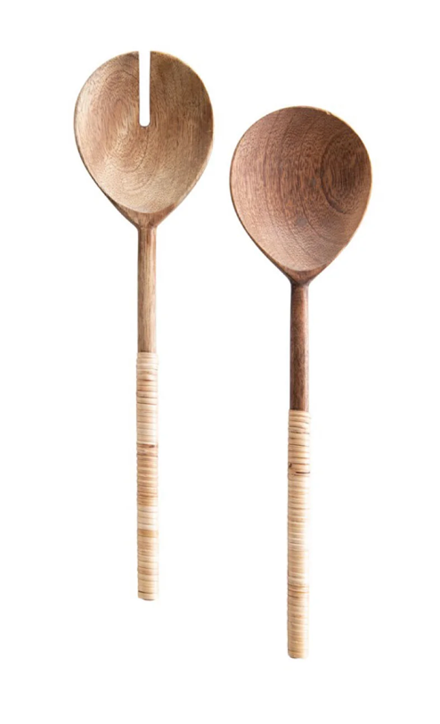 Bamboo and Wood Salad Servers