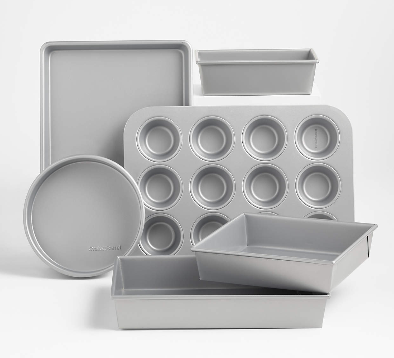 Crate & Barrel Silver Bakeware 6-Piece Set