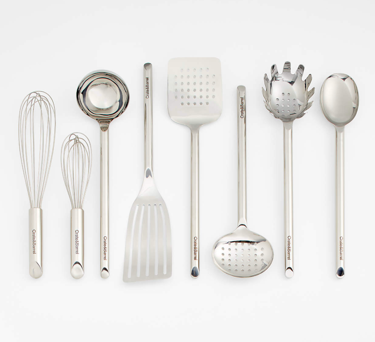 Crate & Barrel Stainless Utensils, Set of 8