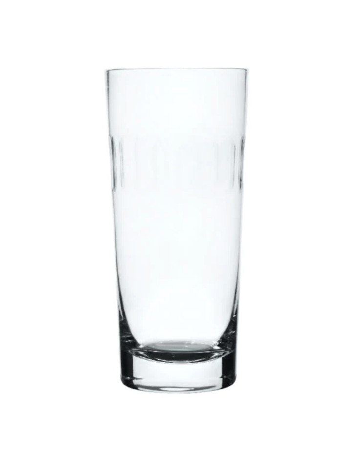 Crystal Highballs with Lens Design, Set of Four