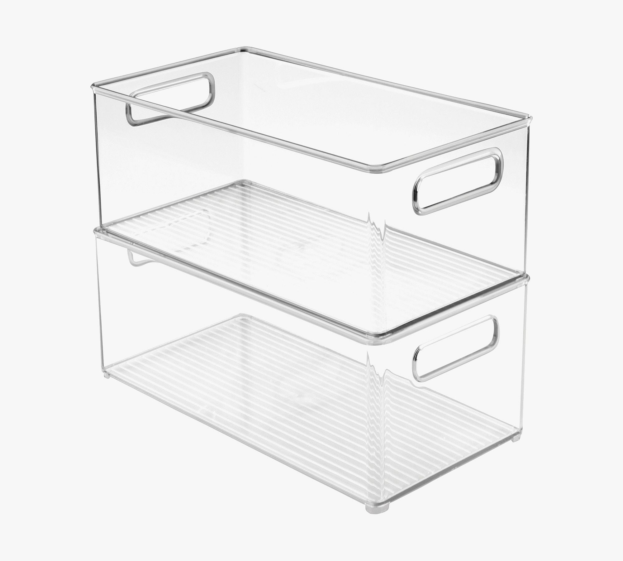 Clear Plastic Storage Open Bin Sets (set of 4)