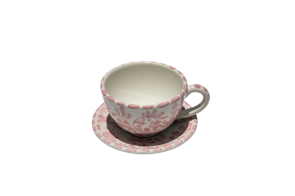 Coffee Cup with Saucer in Rosa