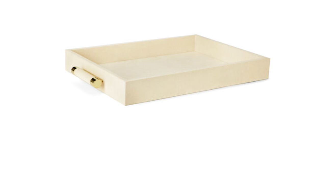 Classic Shagreen Serving Tray, Cream