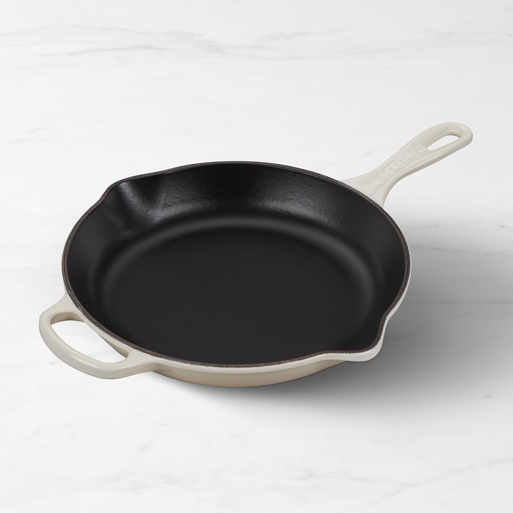 10 1/4" Signature Enameled Cast Iron Skillet Fry Pan in Meringue