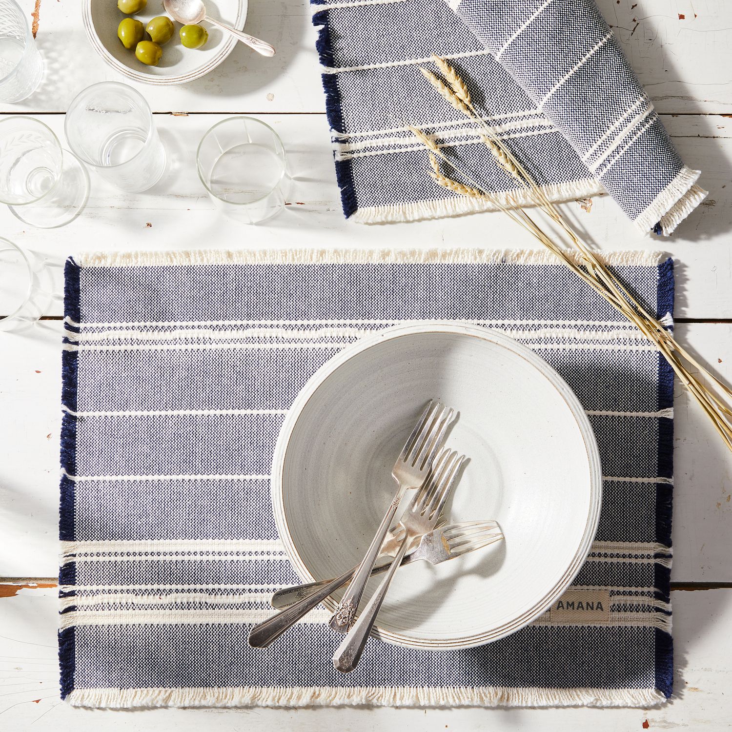 Amana Fringe Cotton Placemats (Set of 4)