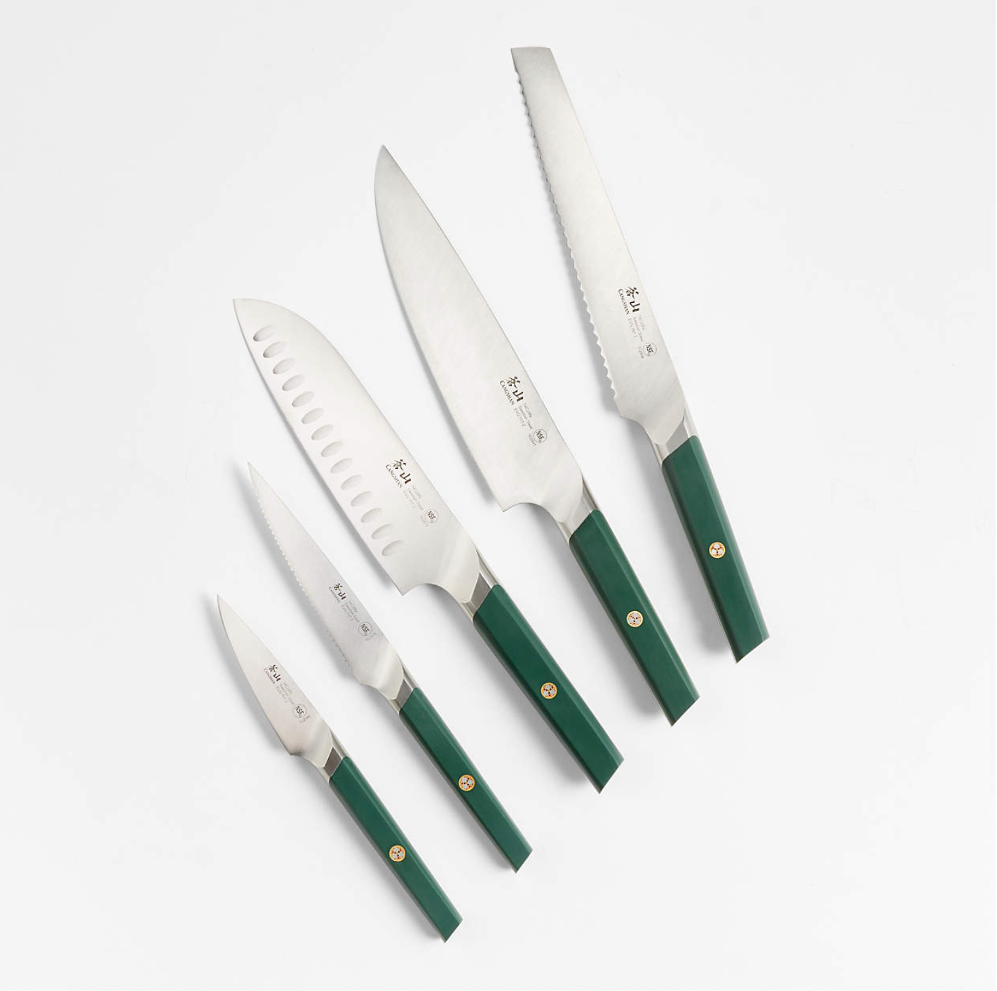 Cangshan Everest Cypress Green 6-Piece Knife Block Set