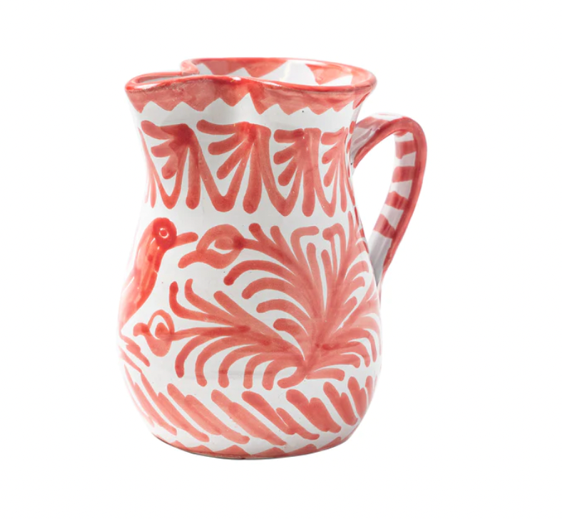 Casa Coral Small Pitcher with Hand-painted Designs