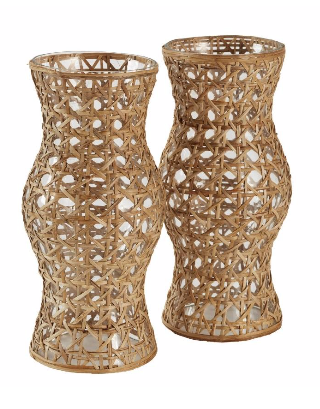 10" Hourglass Cane Hurricane, Set of 2