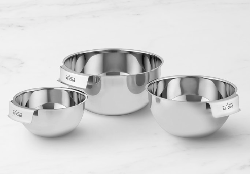 All-Clad Stainless-Steel 3-Piece Mixing Bowl Set