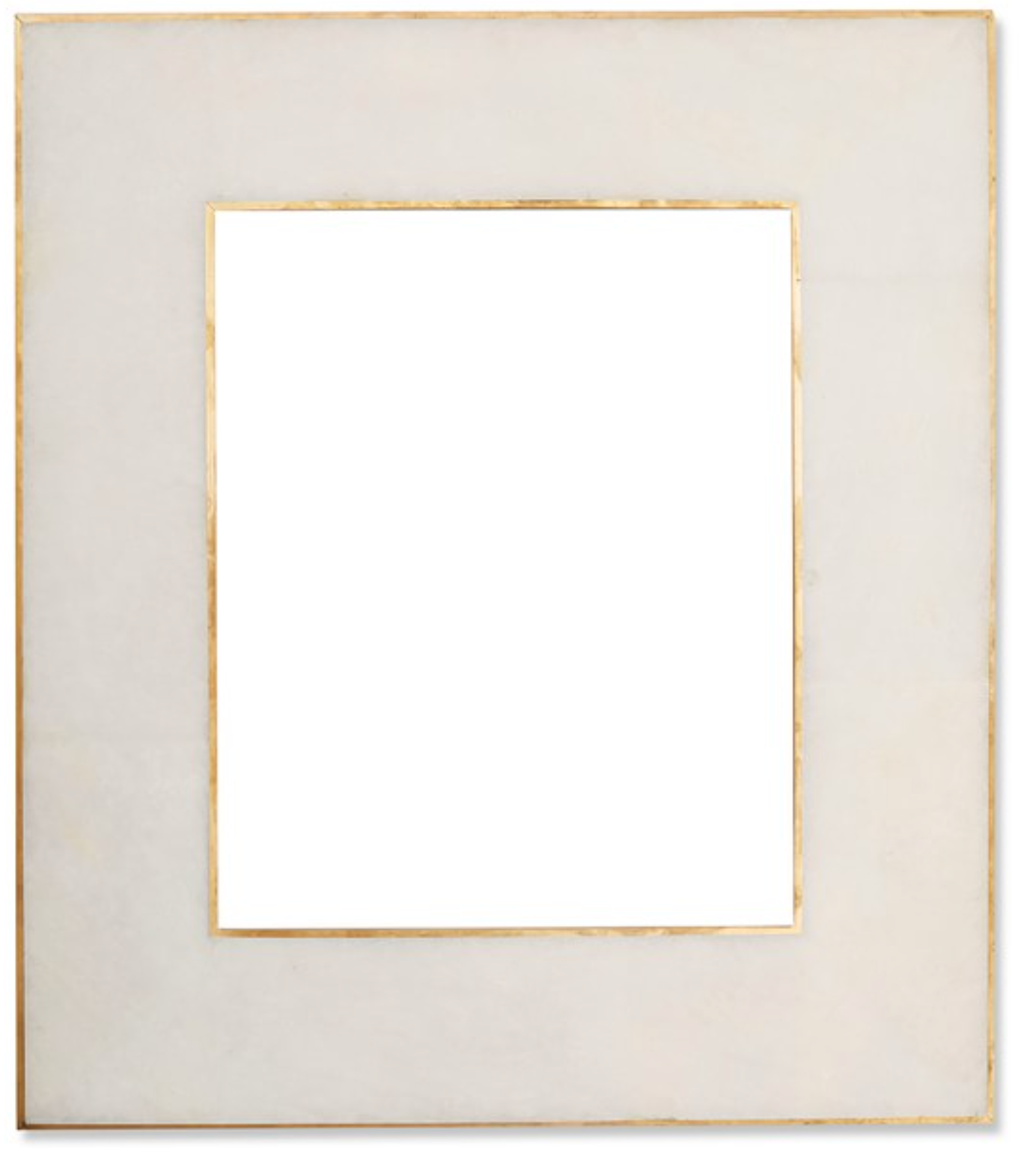 Brass Bordered Stone Picture Frame, White, 8x10
