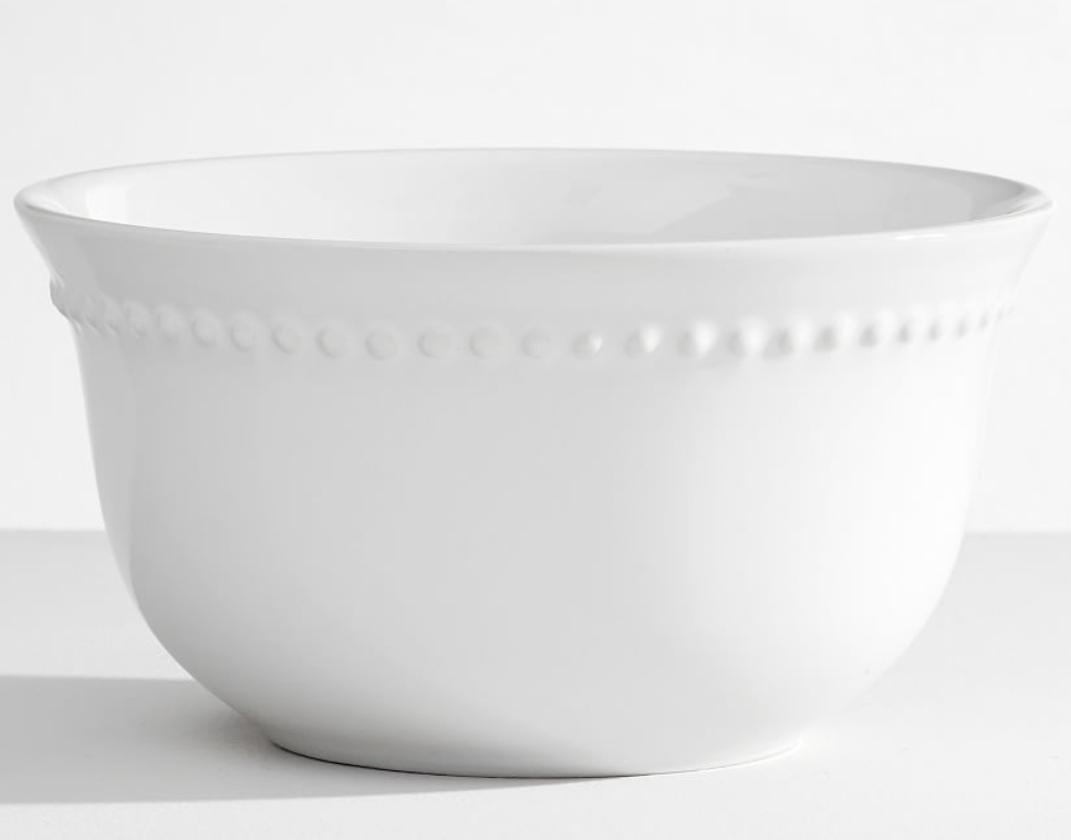 Beaded Stoneware Cereal Bowls, Set of 4