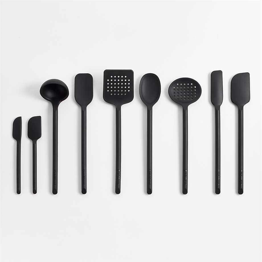 Black Silicone Utensils, Set of 9