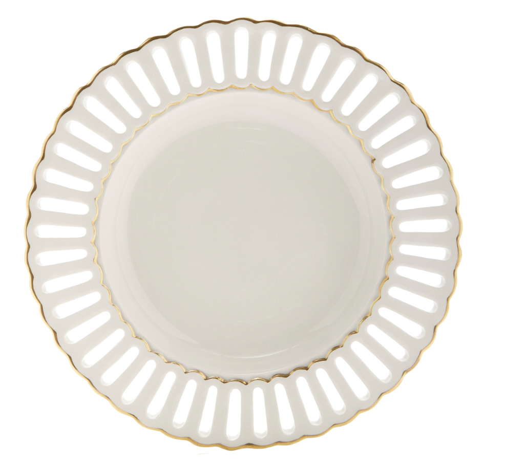 Balconata Creamware Soup Plate