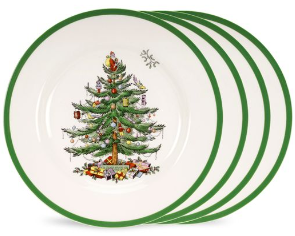 Christmas Tree Salad Plates Set of 4