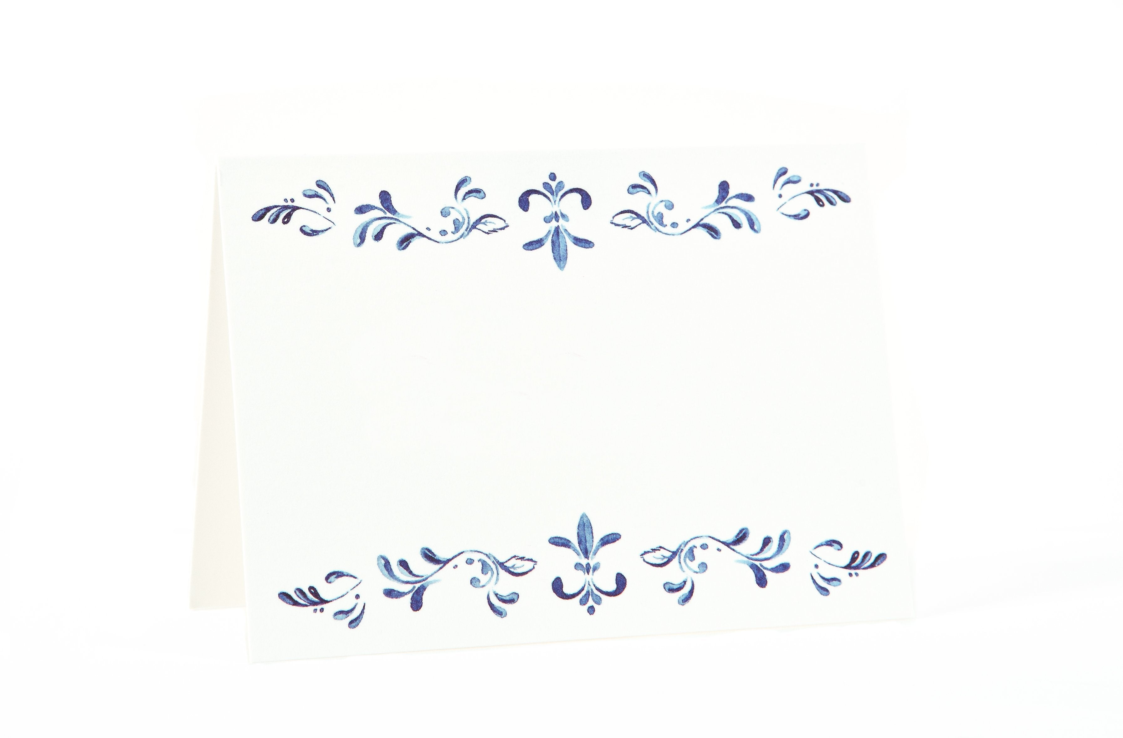 Blue and White Place Cards