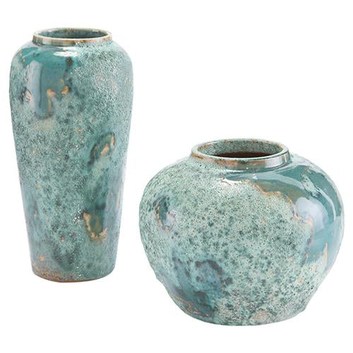 Coastal Beach Set Of Two Sea Foam Vase
