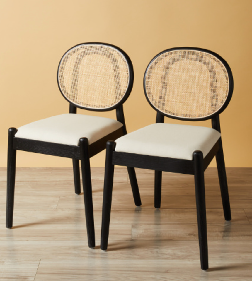 2pk 34in Amelie Rattan Dining Chairs