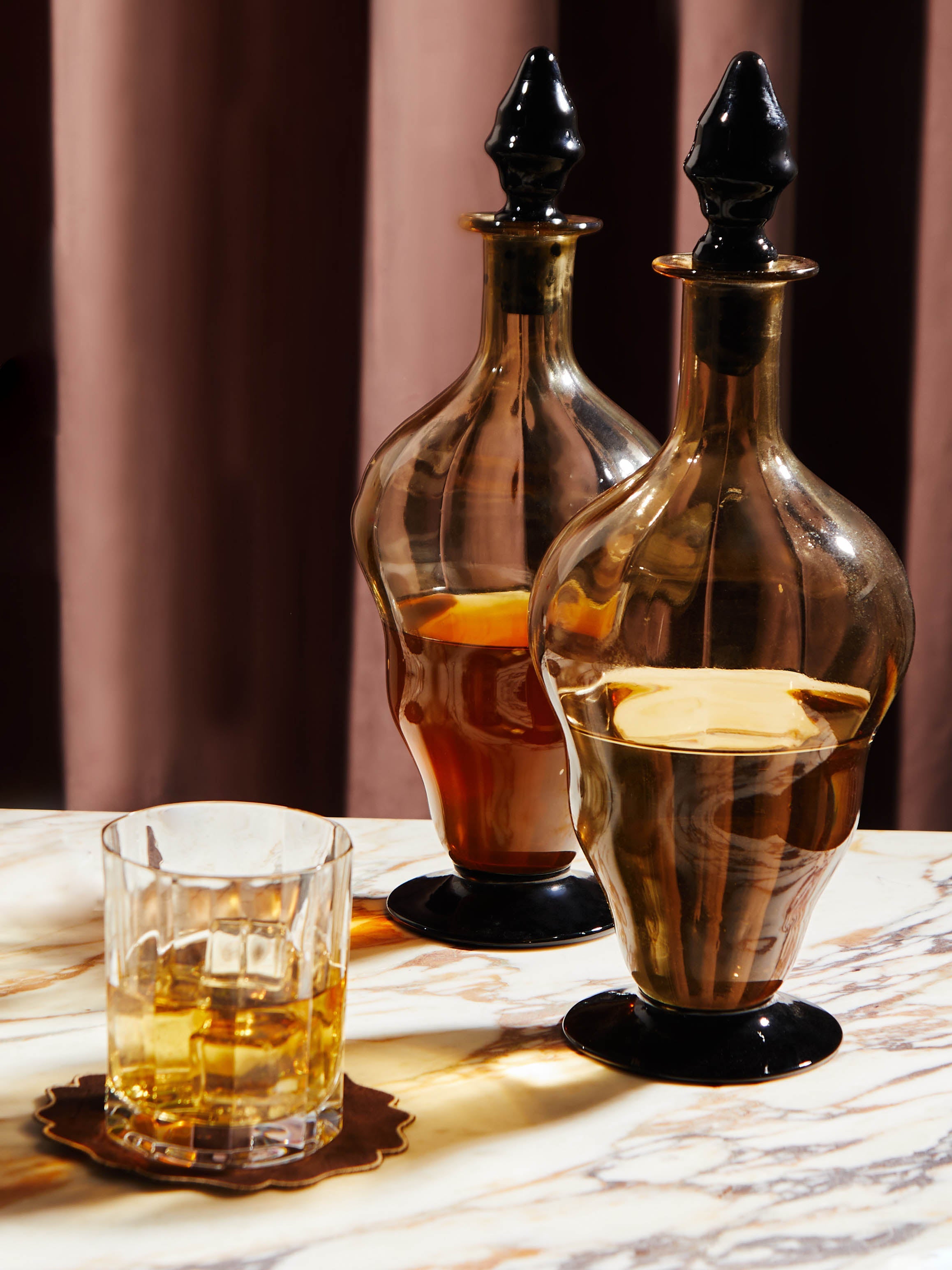 1920s Murano Glass Decanters (Set of 2)
