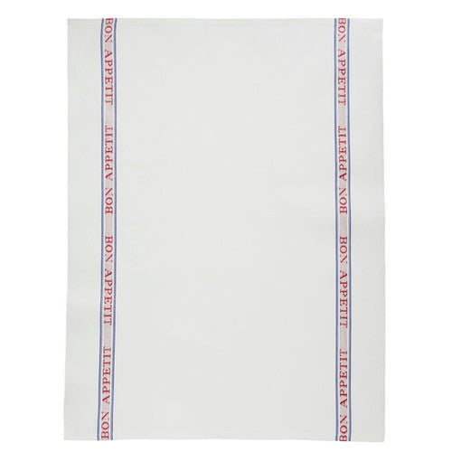 Bon Appetit 100% Cotton Tea Towel (White & Red)