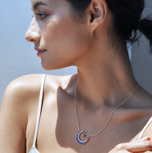Firmament Crescent Moon and Star Necklace
