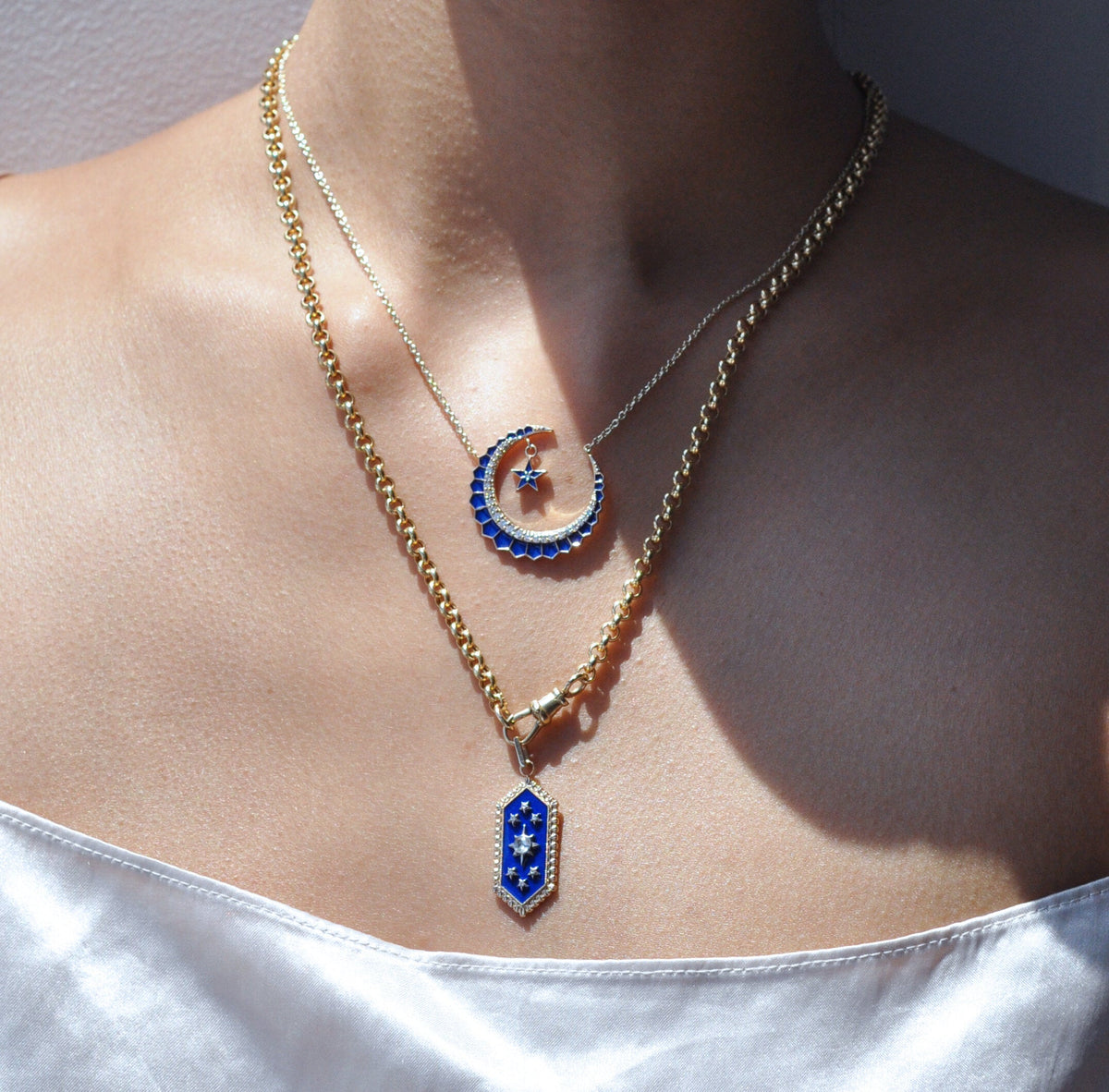 Firmament Crescent Moon and Star Necklace