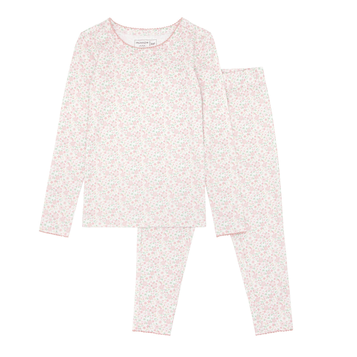 Girls Antique Floral Pima Pajama Set