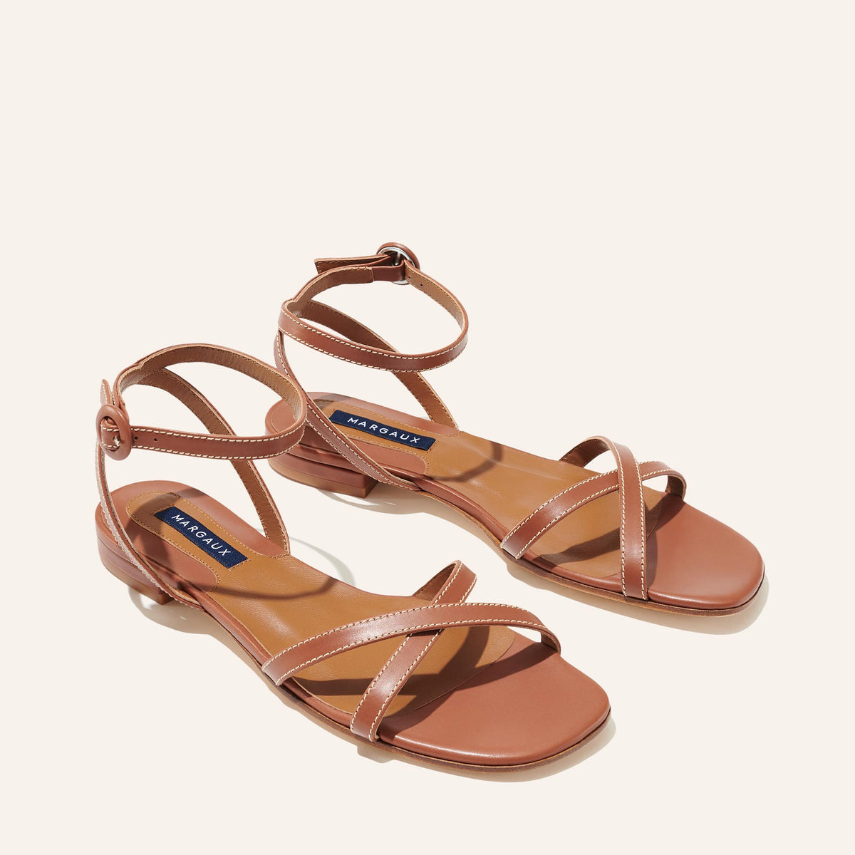 The Flat Sandal in Saddle Calf