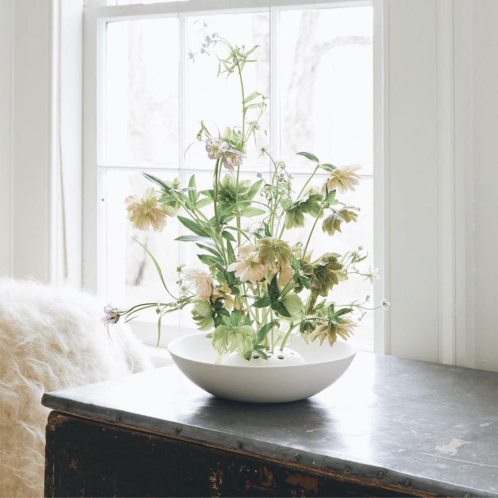 Ceramic Flower Frog Bowl