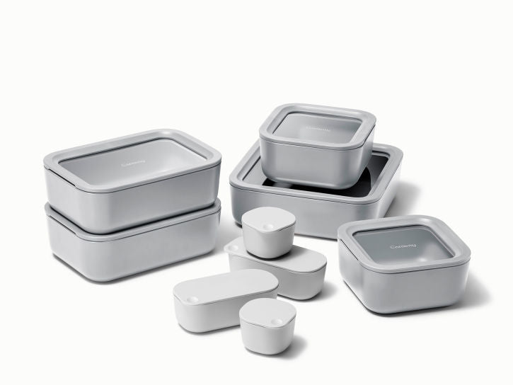 Ceramic-Coated Glass Food Storage Container Set with Lids, BPA-Free, Airtight and Leak-Proof