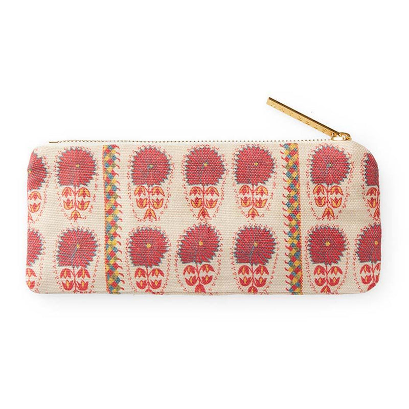 Fuchsia Daisy Suzani Slim Zip Pouch Travel Accessories St. Frank 