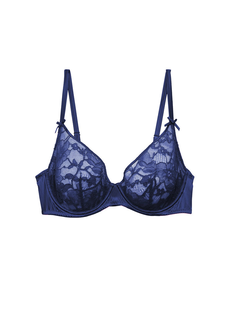 Lina Padded Demi-Cup Bra with Lace